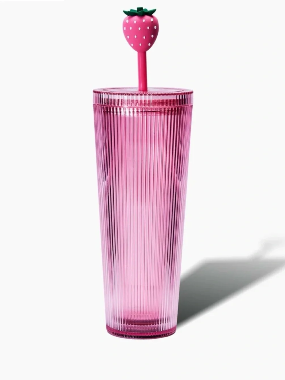 Starbucks - Pink Strawberry plastic Tumbler Reusable Cup with Straw